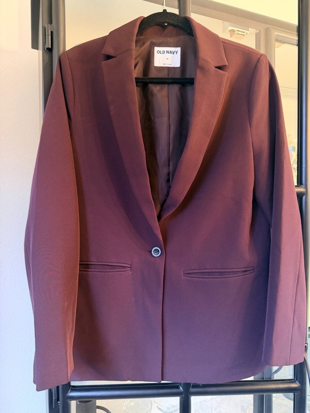 Old Navy Classic Blazer Tailored Suiting Jacket Plum Burgundy M